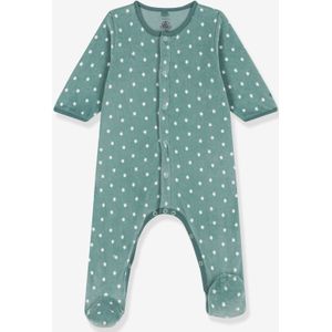 Fluwelen babypyjama met sterren PETIT BATEAU groen, bedrukt