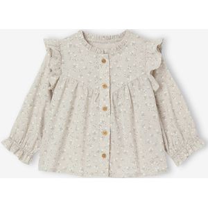 Babyblouse met ruches groengrijs