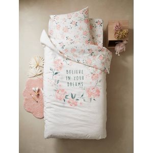 Set dekbedovertrek + kussensloop voor kinderen EAU DE ROSE Oeko-Tex� ecru / roze