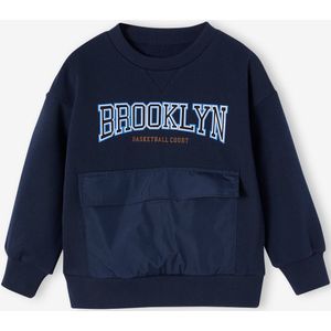 Sportieve sweater Brooklyn jongens nachtblauw