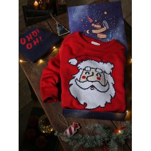 Kerstcadeauset voor jongens trui en muts rood