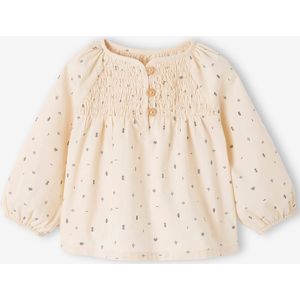 Babyblouse met smokwerk ecru