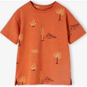 Jongensshirt met woestijnmotief abrikoos