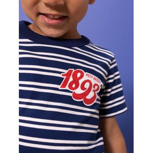 Gestreept T-shirt van biologisch katoen PETIT BATEAU blauw