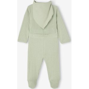 Babyset rompertje + legging + sjaal saliegroen