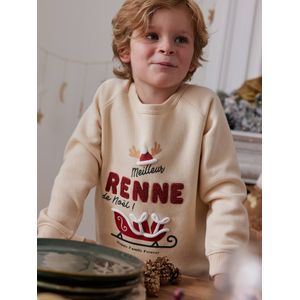 Kindersweater "meilleur renne de No�l" familie-capsulecollectie vanille