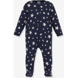 Fosforescerende sterren babypyjama in fleece PETIT BATEAU blauw