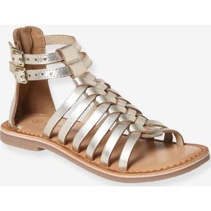 Hoge leren sandalen voor meisjes goud