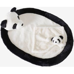 Koffer speeltapijt + knuffel Panda. zwart