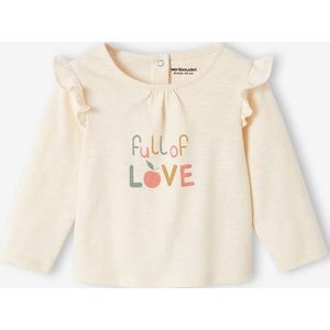 Bedrukt baby-T-shirt met lange mouwen ecru