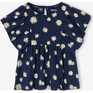 Shirt-blouse voor meisjes met motiefjes ecru