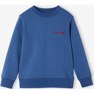 Jongenssweater met ronde hals, aanpasbaar blauw