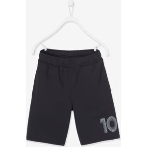 Jongenssportshort nummer 10 van technisch materiaal zwart