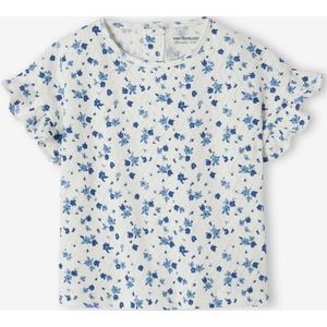 Baby T-shirt met bloemen in pointelle-breisel ecru