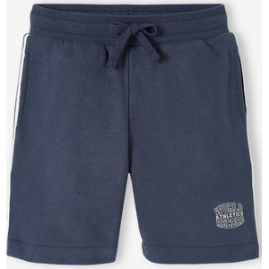 Jongenssportshort met zijbanden marineblauw