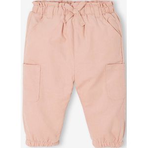 Fluwelen battlebroek met fleece voering voor baby's roze (poederkleur)