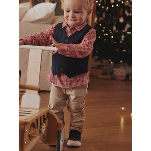 4-delige feestset voor babyjongens shirt + broek + gilet + strikje rood