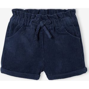 Corduroy short voor meisjesbaby marineblauw