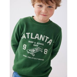 Jongenssweater Basics met grafische motieven groen