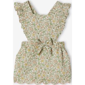 Gebloemde baby combi-short vanille