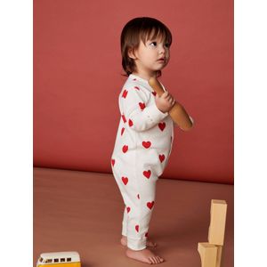 Biologisch katoenen baby pyjama PETIT BATEAU wit hartjesprint