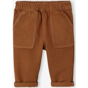 Wijde broek met elastische taille jongensbaby roest