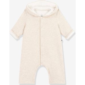 Lange gewatteerde jumpsuit met capuchon in katoen voor baby's PETIT BATEAU beige