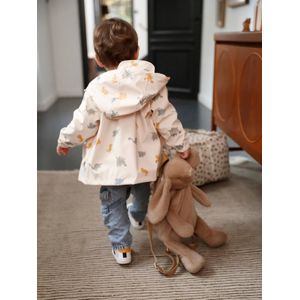 Regenjas met capuchon en dinosaurusmotieven voor baby's vanille