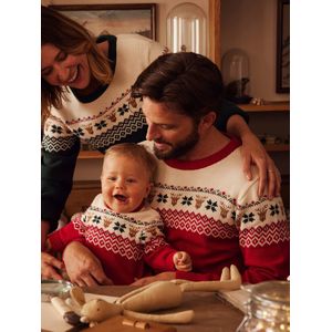 Jacquardtrui voor volwassenen, speciale familie kerstcapsule rood