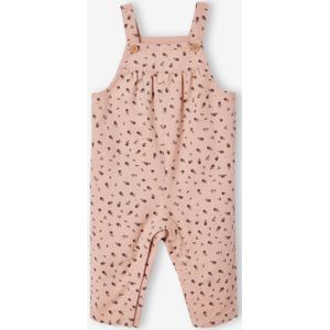 Overall van fluweel met print voor baby roze (poederkleur)