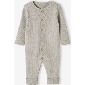 Geribde babypyjama met lange mouwen gem�leerd grijs