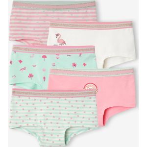 Set van 5 shorties voor meisjes Oeko-Tex� blauwe en roze set