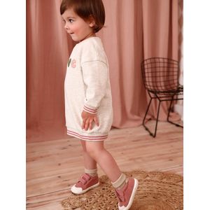 Jurk van fleece met siermotief baby gem�leerd beige