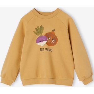 Sweater met na�ef motief meisjes currygeel