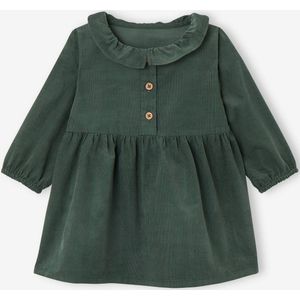 Corduroy babyjurk met kraagje dennen