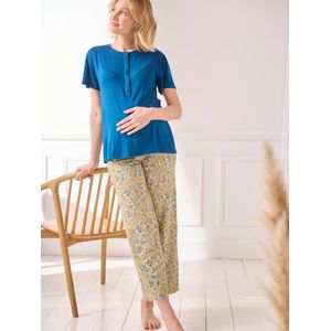 2-delige pyjamaset zwangerschap en borstvoeding currygeel