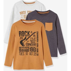 Set met 3 bijpassende T-shirts jongen set camel