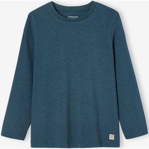 Personaliseerbare gekleurd T-shirt voor jongens met lange mouwen blauw
