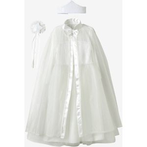 Verkleedkleren prinses met cape, toverstaf en kroon wit