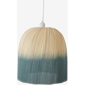 Lampenkap voor hanglamp bamboe Tie and Dye beige / blauw