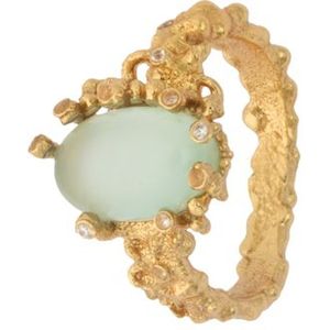 Delusive Truth Ring Chalcedony Gilded