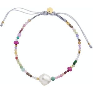 Color Crush Bracelet with Multi Mix and Light Grey Ribbon