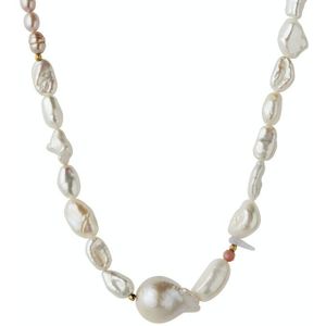 Chunky Glamour Pearl Necklace - White & Rose