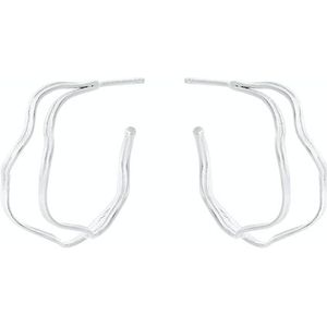 Small Double Wave Hoops