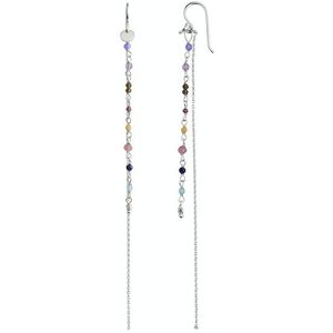 Petit Gemstones Earring With Long Chain - Berry Mix