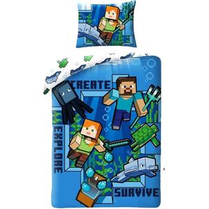 Minecraft Dekbedovertrek Create - 140 x 200 cm + 70 x 90 cm - Katoen