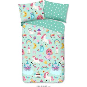 Good Morning - Kinderdekbedovertrek - Mint - 140x200 cm - Katoen