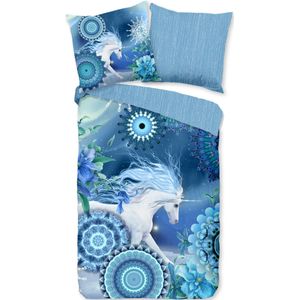 HIP - Dekbedovertrek - Blauw - 155x220 cm - Katoen Flanel