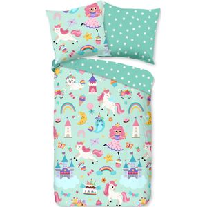 Good Morning - Kinderdekbedovertrek - Mint - 135x200 cm - Katoen