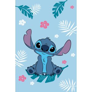 Stitch fleece plaid 100 x 150 cm blauw